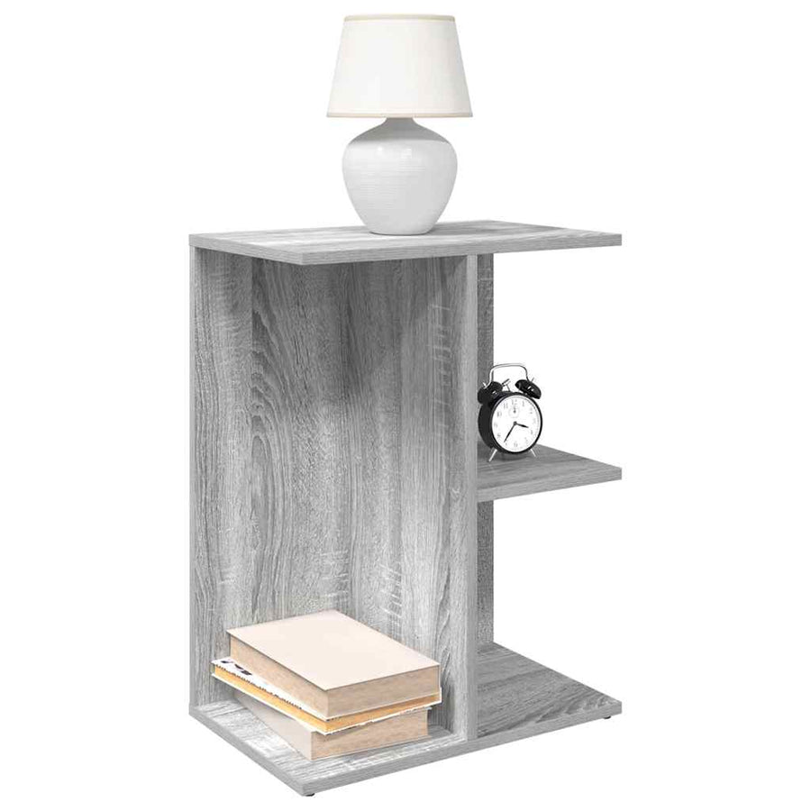 Nachtkastjes 2 st 46,5x29x61 cm bewerkt hout grijs sonoma eiken