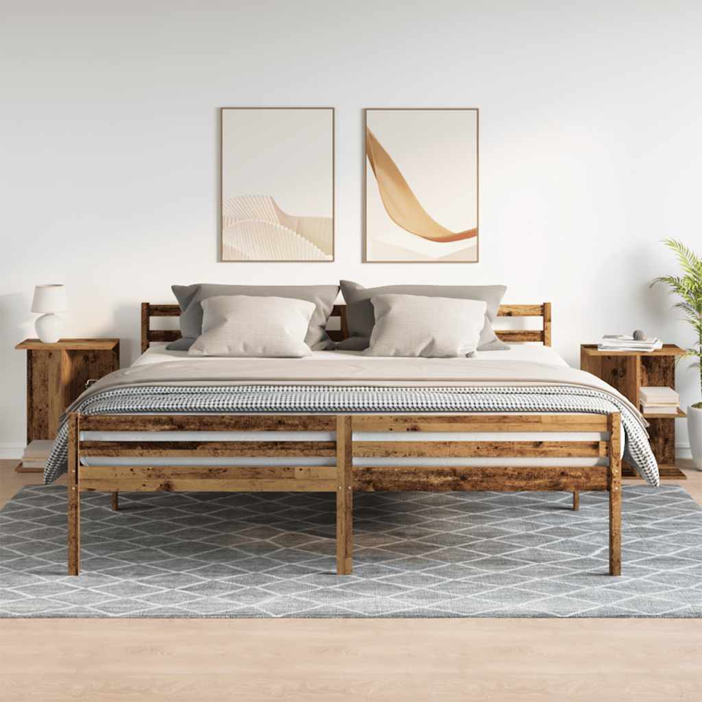 Nachtkastjes 2 st 46,5x29x61 cm bewerkt hout oud houtkleurig