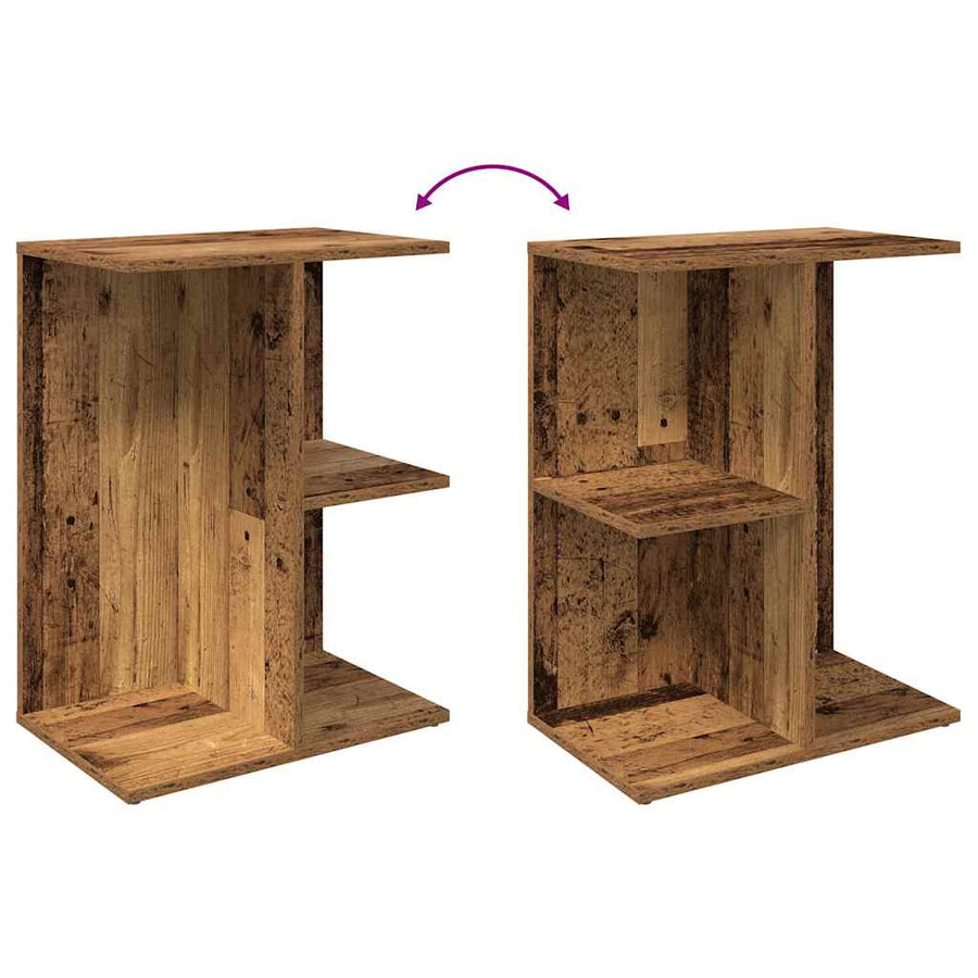 Nachtkastjes 2 st 46,5x29x61 cm bewerkt hout oud houtkleurig