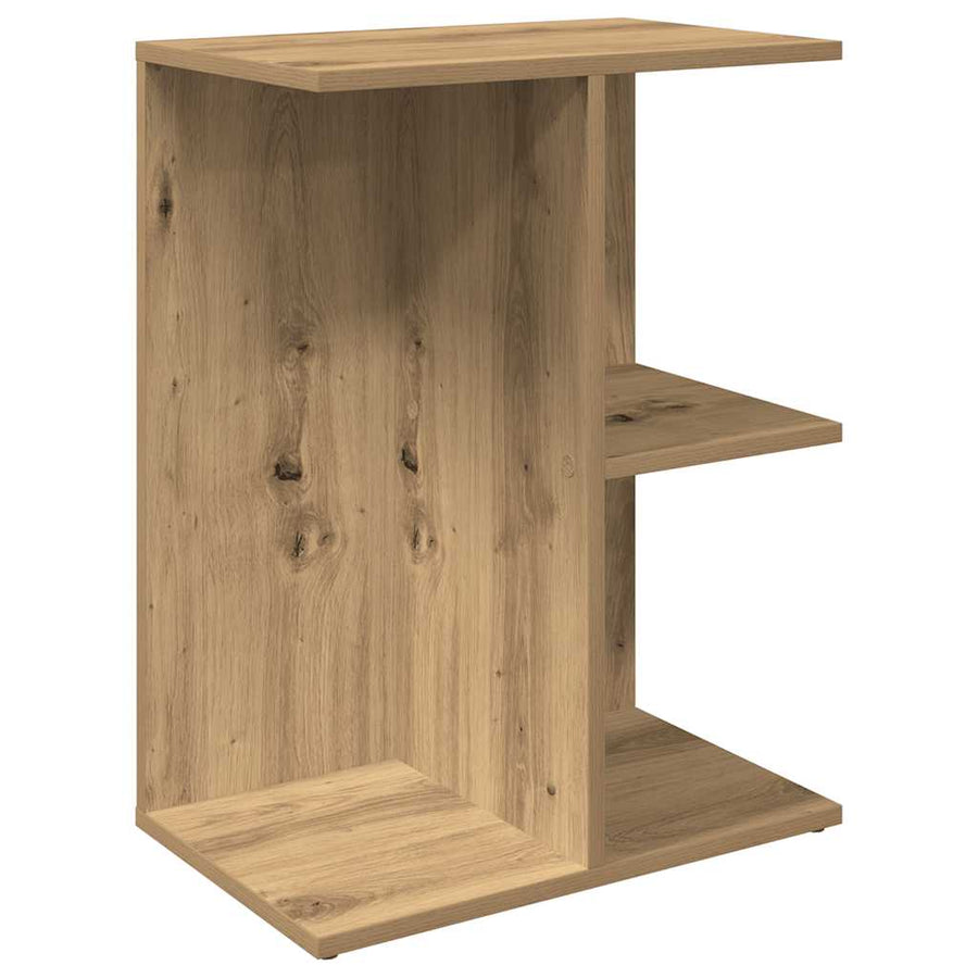 Nachtkastjes 2 st 46,5x29x61 cm bewerkt hout artisanaal eiken