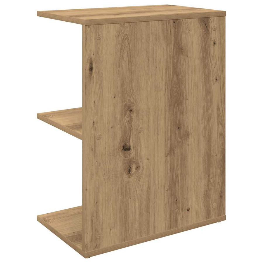Nachtkastjes 2 st 46,5x29x61 cm bewerkt hout artisanaal eiken
