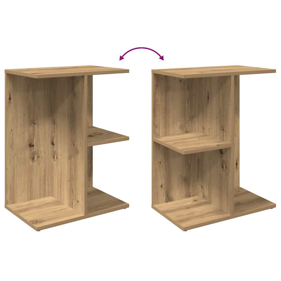 Nachtkastjes 2 st 46,5x29x61 cm bewerkt hout artisanaal eiken