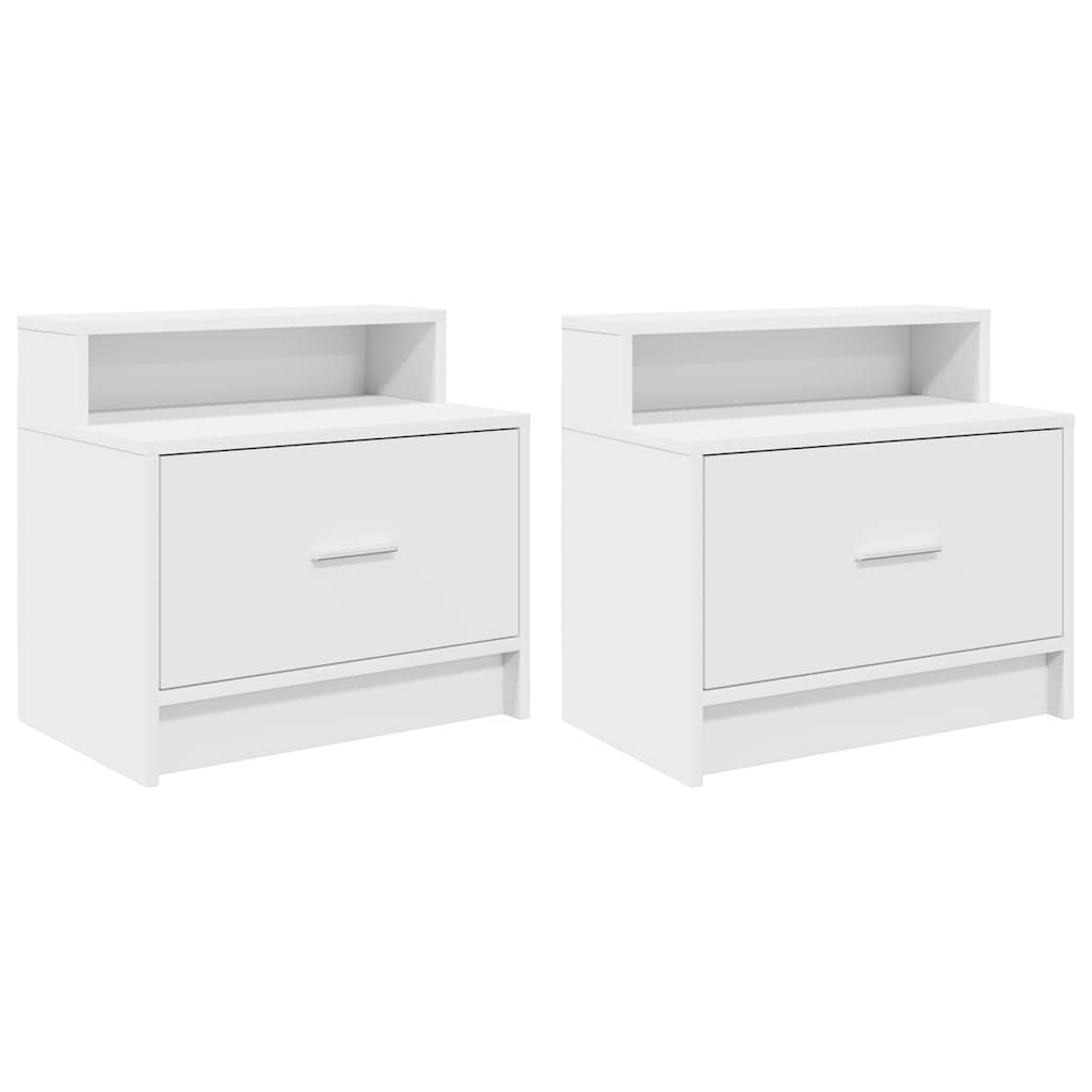 Nachtkastjes 2 st met lade 51x31x47 cm wit