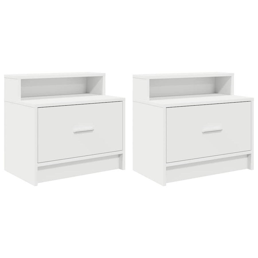 Nachtkastjes 2 st met lade 51x31x47 cm wit