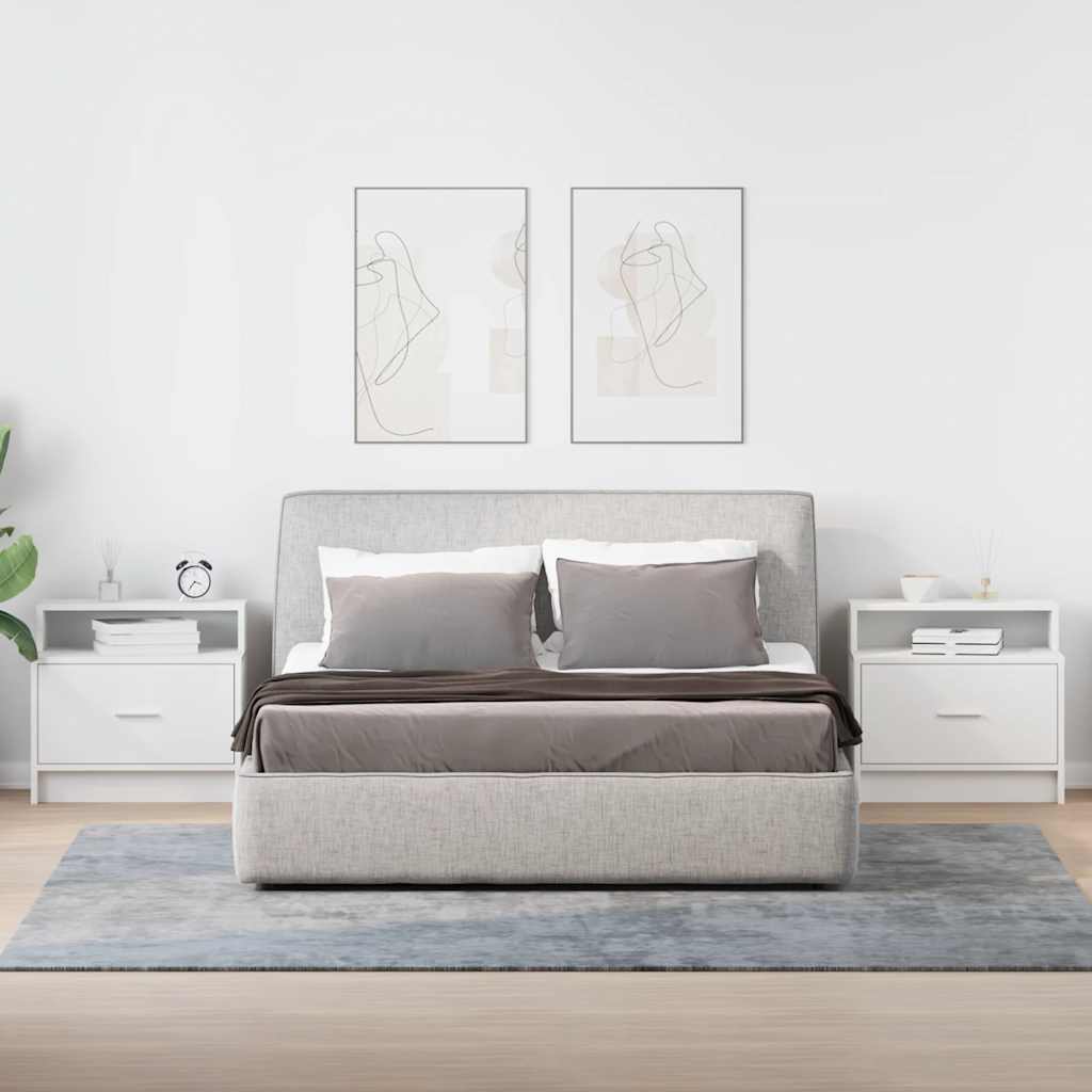 Nachtkastjes 2 st met lade 51x31x47 cm wit