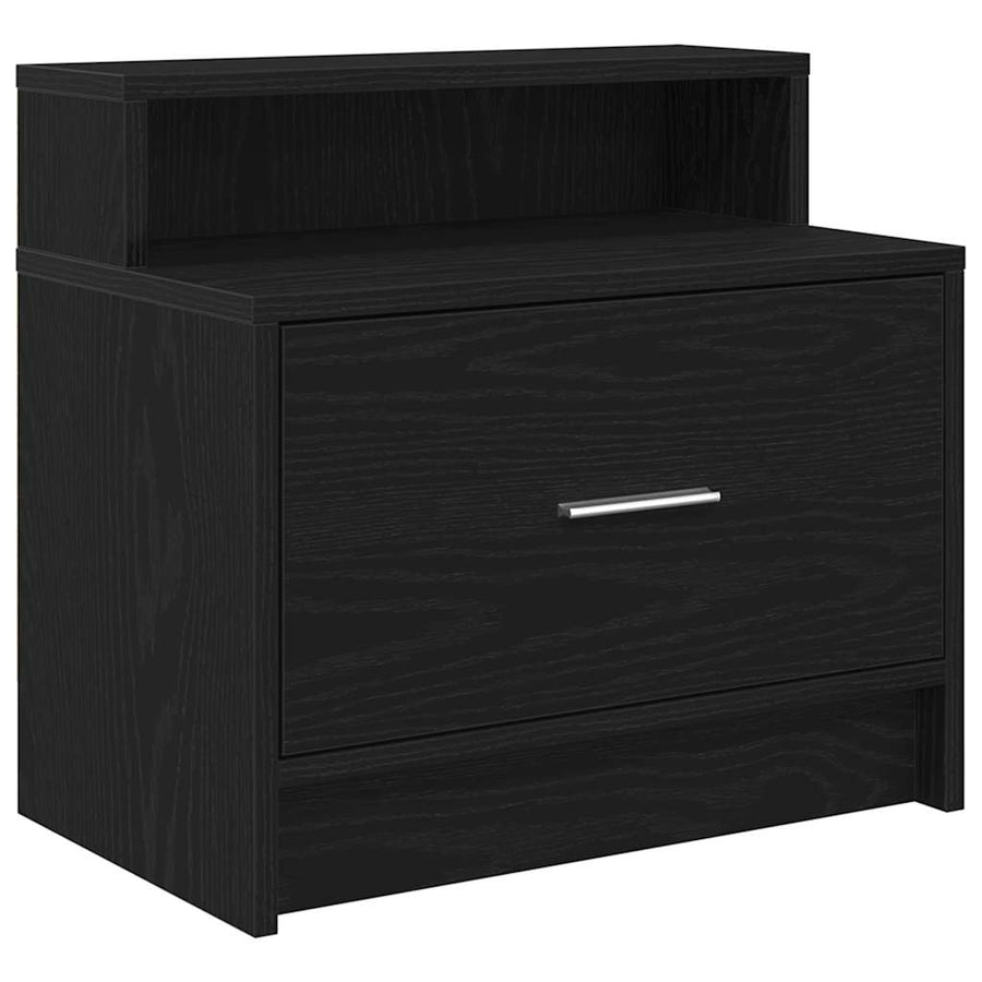 Nachtkastje met lade 51x31x47 cm zwart eikenkleurig