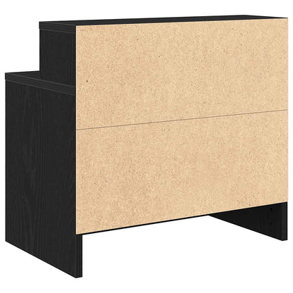 Nachtkastje met lade 51x31x47 cm zwart eikenkleurig