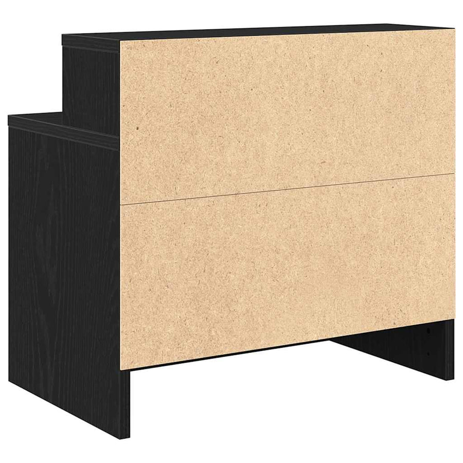 Nachtkastje met lade 51x31x47 cm zwart eikenkleurig