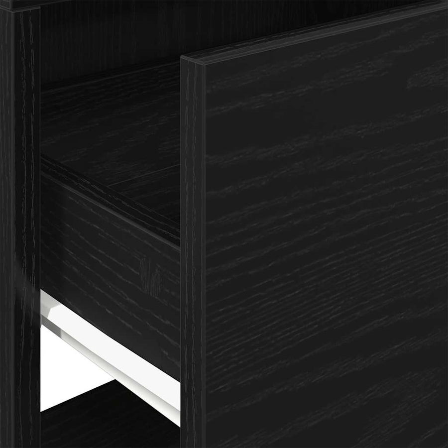 Nachtkastje met lade 51x31x47 cm zwart eikenkleurig
