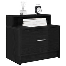 Nachtkastje met lade 51x31x47 cm zwart eikenkleurig