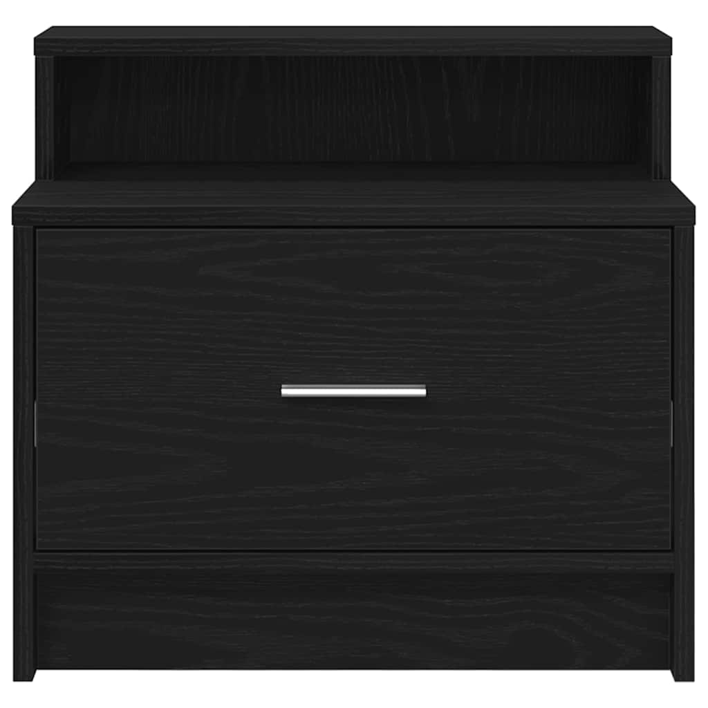 Nachtkastjes 2 st met lade 51x31x47 cm zwart eikenkleurig