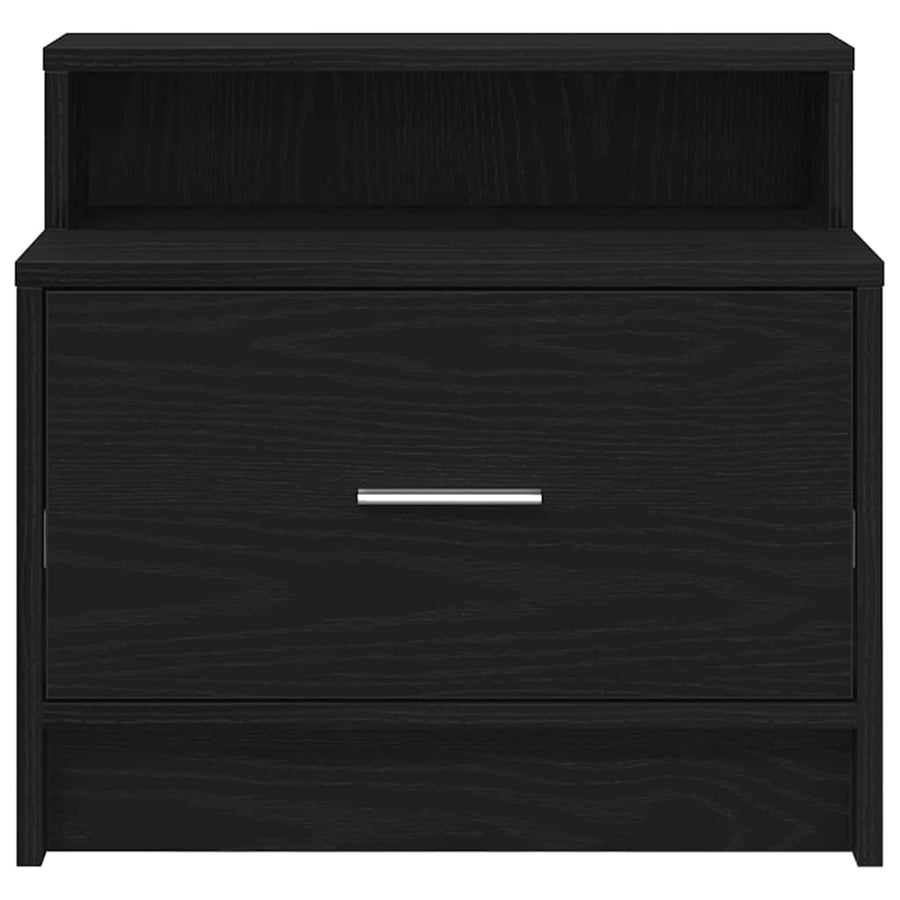 Nachtkastjes 2 st met lade 51x31x47 cm zwart eikenkleurig