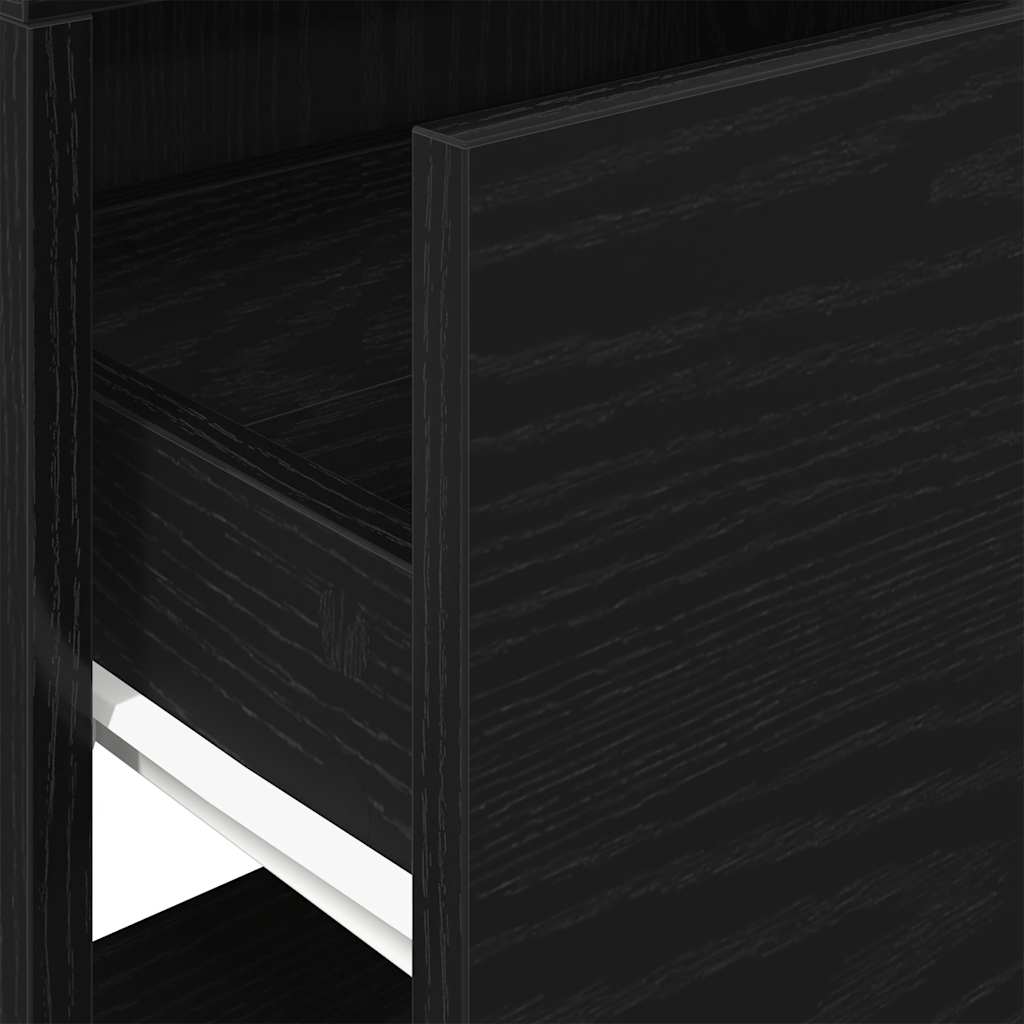 Nachtkastjes 2 st met lade 51x31x47 cm zwart eikenkleurig