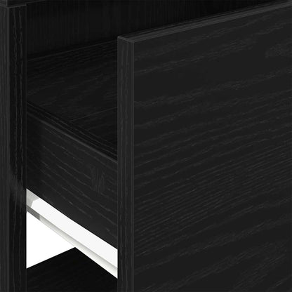 Nachtkastjes 2 st met lade 51x31x47 cm zwart eikenkleurig