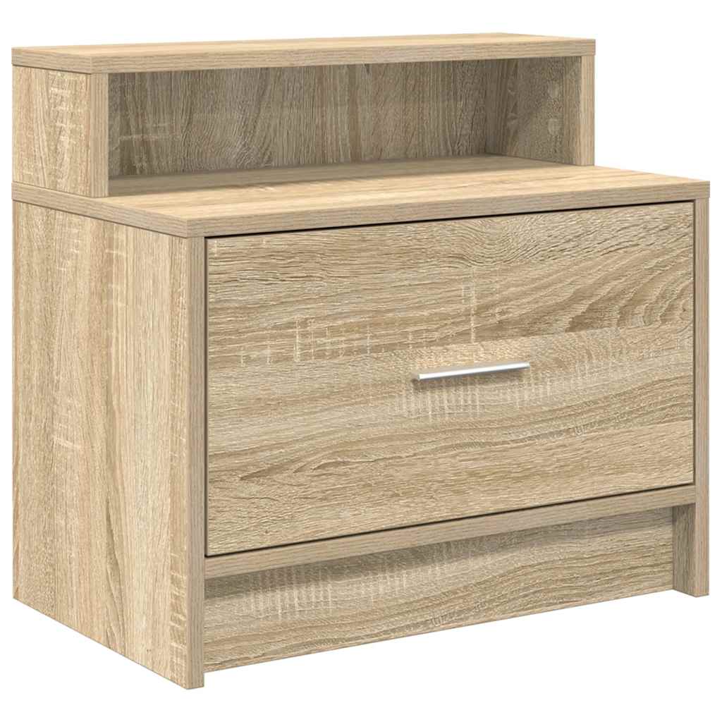 Nachtkastje met lade 51x31x47 cm sonoma eikenkleurig