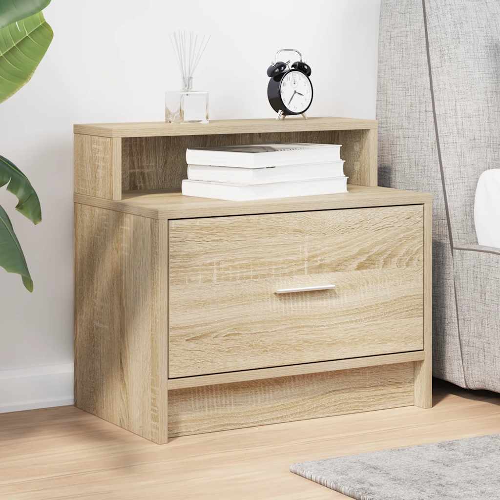 Nachtkastje met lade 51x31x47 cm sonoma eikenkleurig
