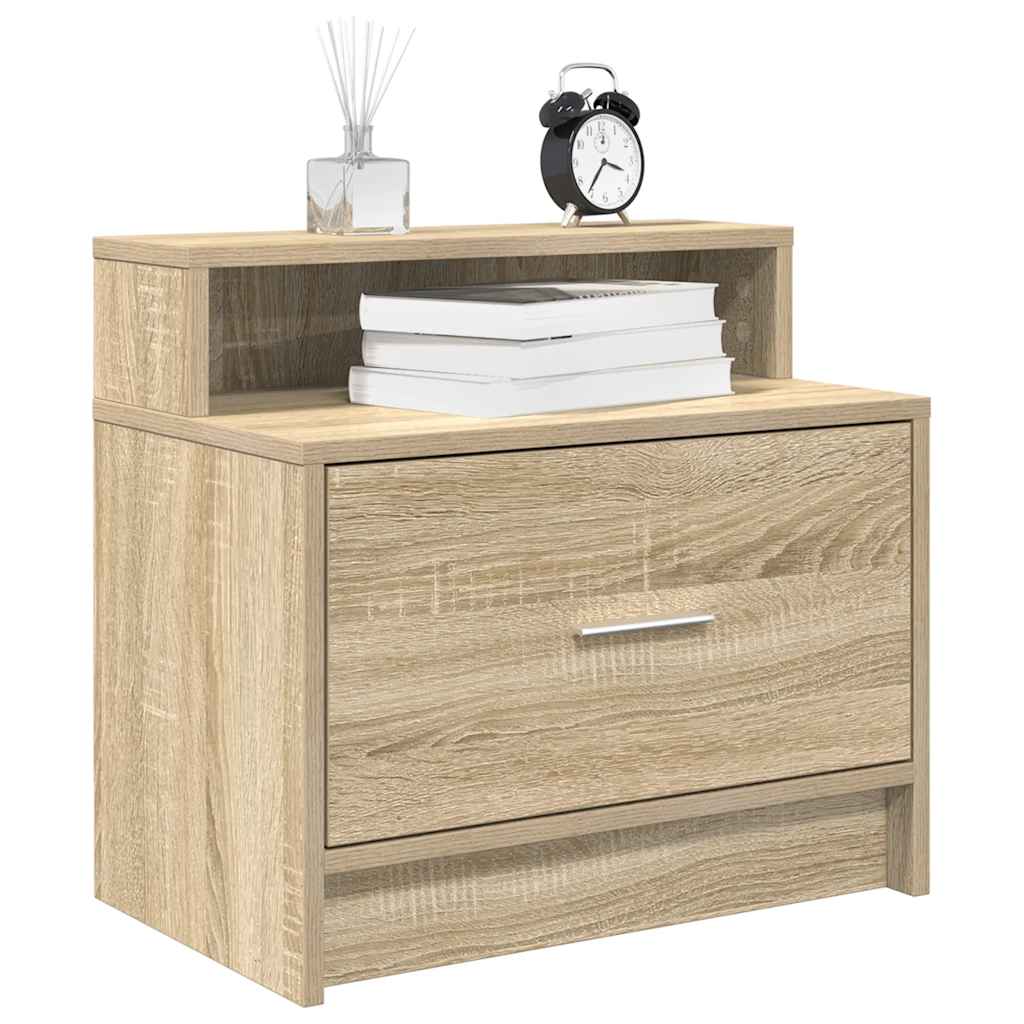 Nachtkastje met lade 51x31x47 cm sonoma eikenkleurig