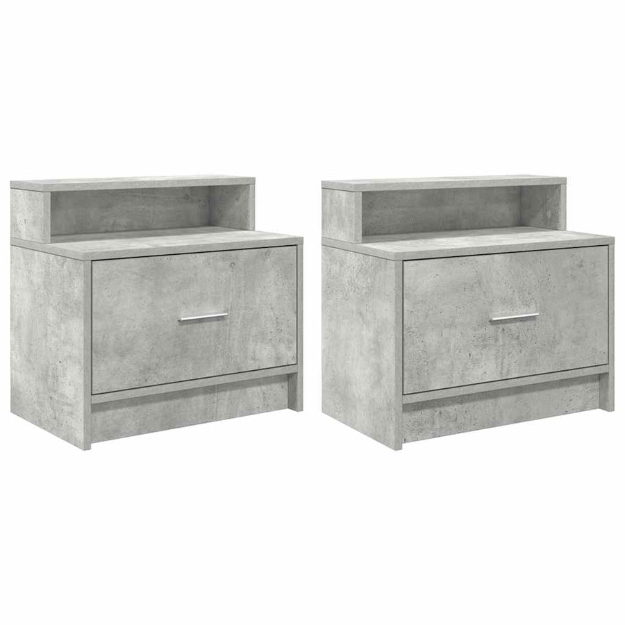 Nachtkastjes 2 st met lade 51x31x47 cm betongrijs