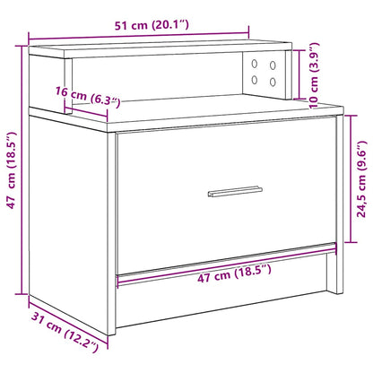 Nachtkastjes 2 st met lade 51x31x47 cm betongrijs