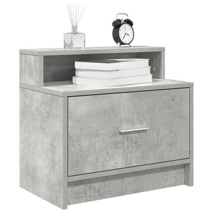 Nachtkastjes 2 st met lade 51x31x47 cm betongrijs