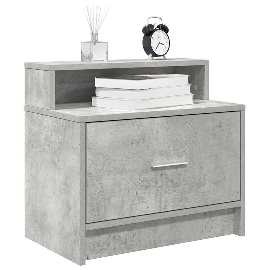 Nachtkastjes 2 st met lade 51x31x47 cm betongrijs