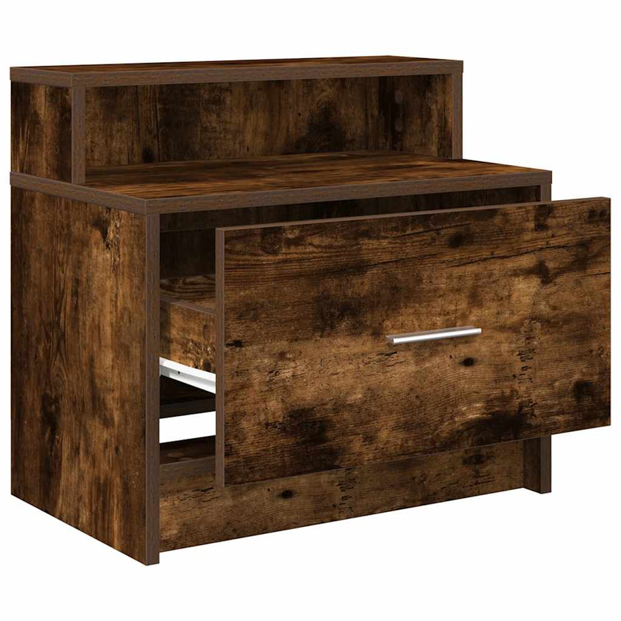 Nachtkastje met lade 51x31x47 cm gerookt eikenkleurig