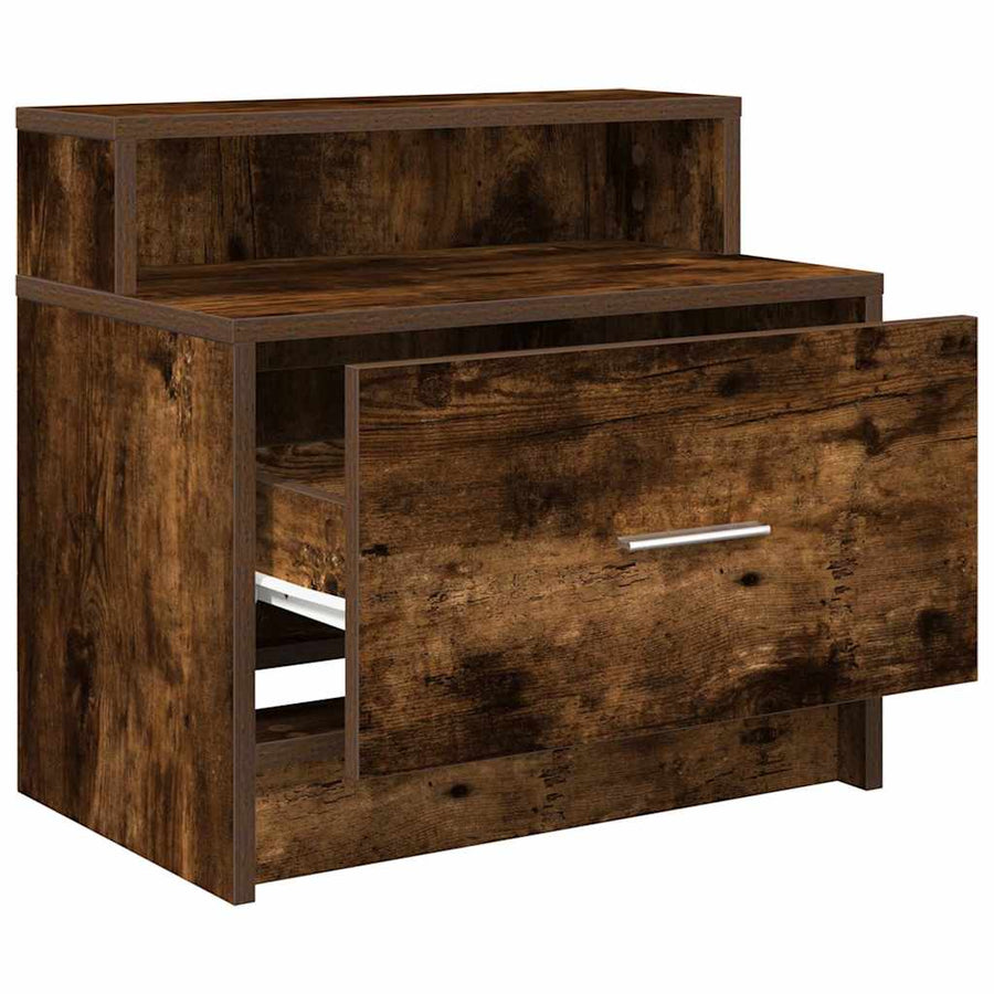 Nachtkastjes 2 st met lade 51x31x47 cm gerookt eikenkleurig