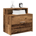 Nachtkastje 51x31x47 cm oud houtkleurig met lade (2 stuks)