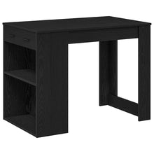 Bureau met lade en plank 102x62x77,5cm bewerkt hout zwart eiken