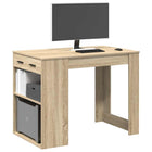 Desk with drawer & shelf 102x62x77.5 cm engineered wood sonoma oak