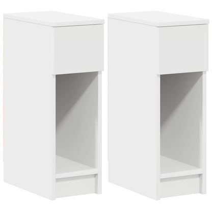 Nachtkastjes 2 st met lade 20x36x60 cm wit