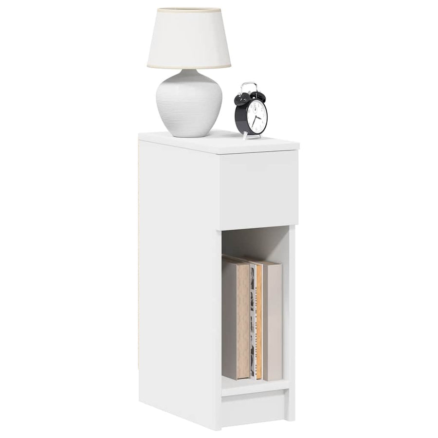 Nachtkastjes 2 st met lade 20x36x60 cm wit