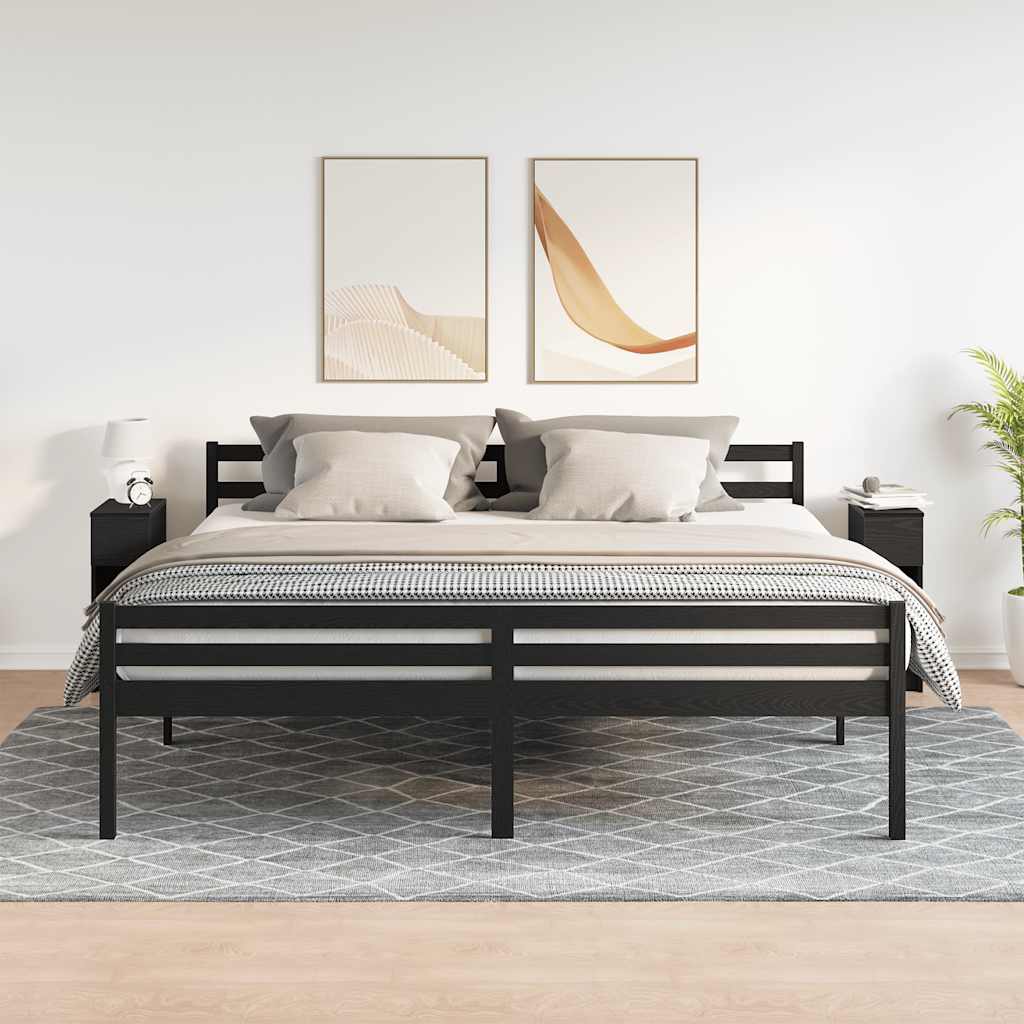 Nachtkastjes 2 st met lade 20x36x60 cm zwart eikenkleurig