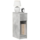 Bedside table with drawer 20x36x60 cm concrete grey