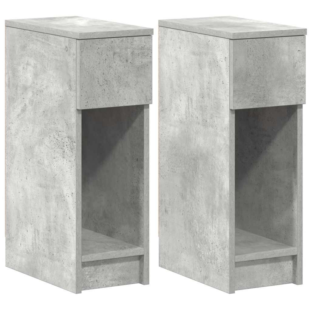 Nachtkastjes 2 st met lade 20x36x60 cm betongrijs