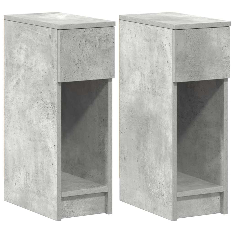 Nachtkastjes 2 st met lade 20x36x60 cm betongrijs