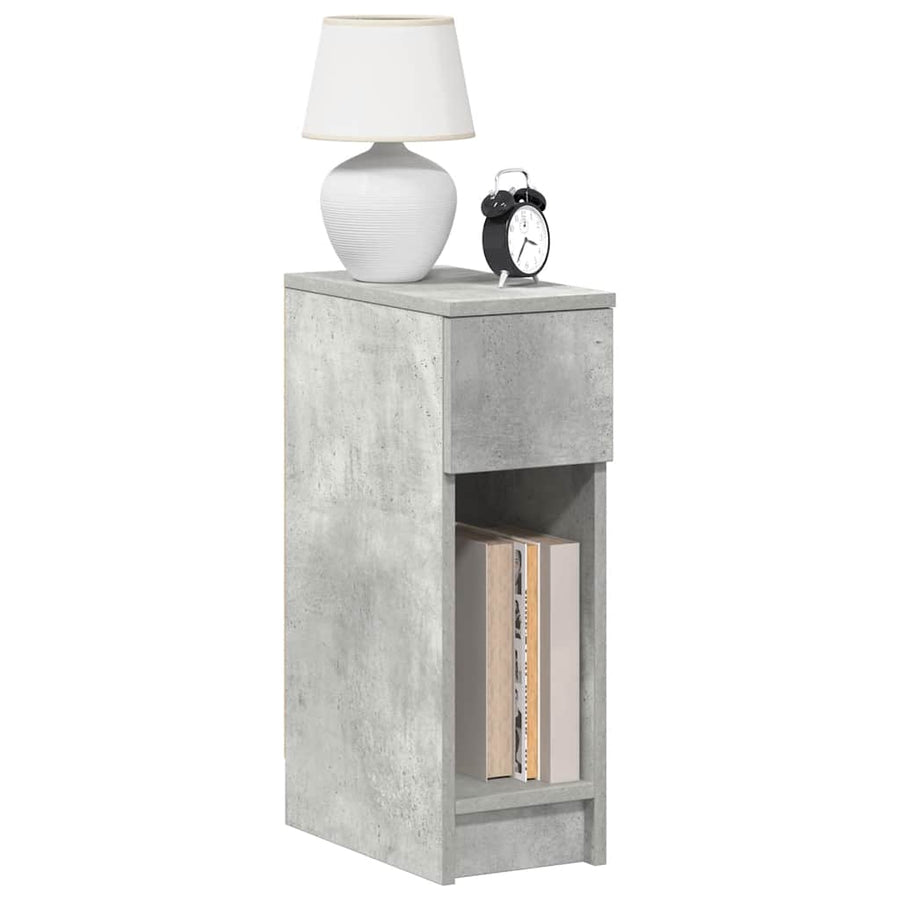 Nachtkastjes 2 st met lade 20x36x60 cm betongrijs