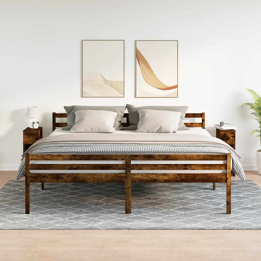 Nachtkastjes 2 st met lade 20x36x60 cm gerookt eikenkleurig