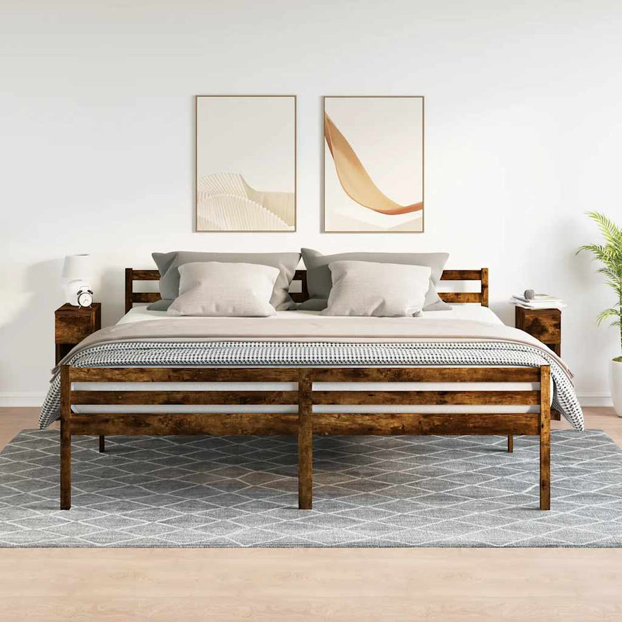 Nachtkastjes 2 st met lade 20x36x60 cm gerookt eikenkleurig
