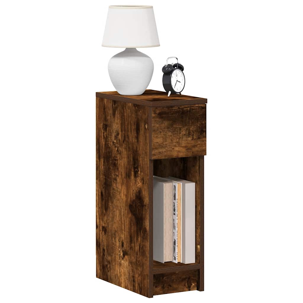 Nachtkastjes 2 st met lade 20x36x60 cm gerookt eikenkleurig
