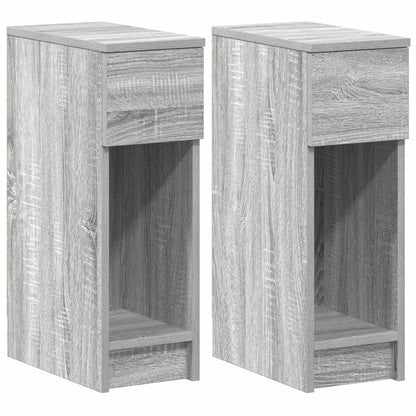 Nachtkastjes 2 st met lade 20x36x60 cm grijs sonoma eikenkleur
