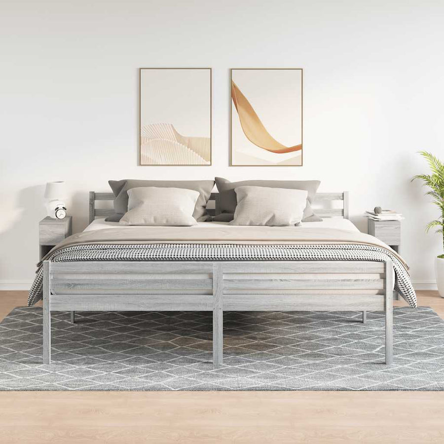 Nachtkastjes 2 st met lade 20x36x60 cm grijs sonoma eikenkleur