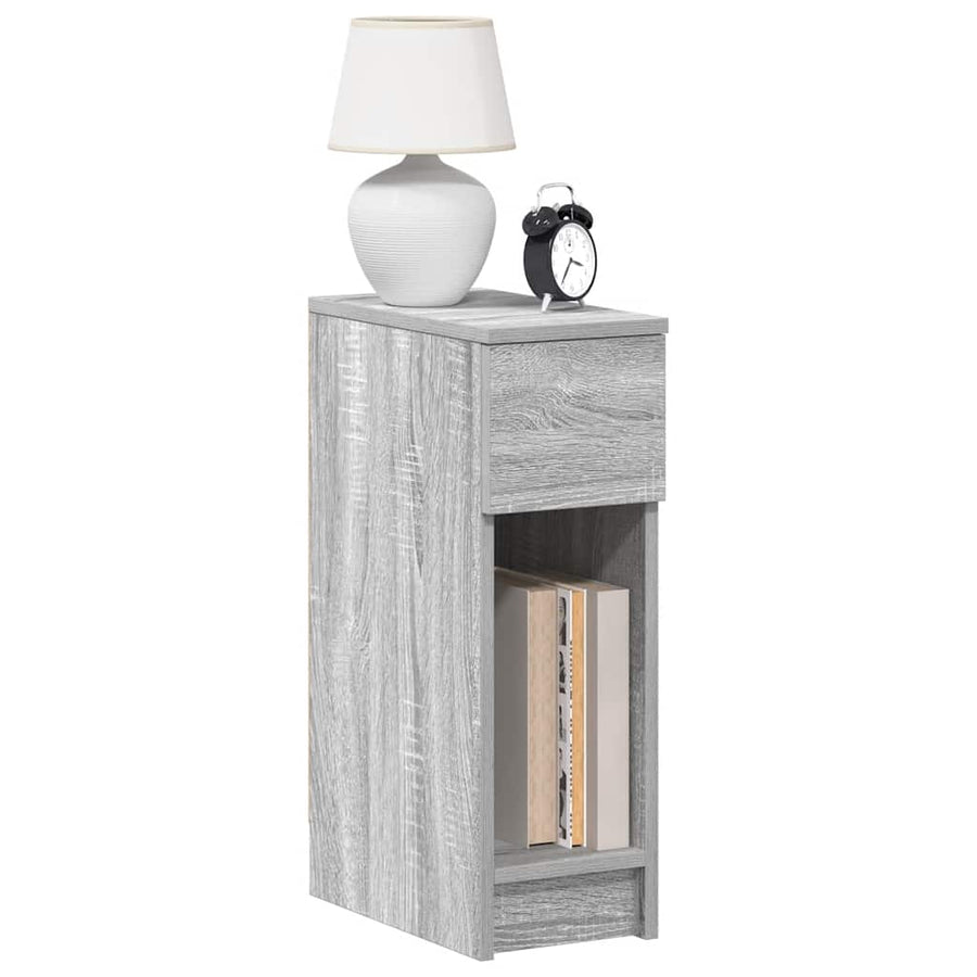 Nachtkastjes 2 st met lade 20x36x60 cm grijs sonoma eikenkleur