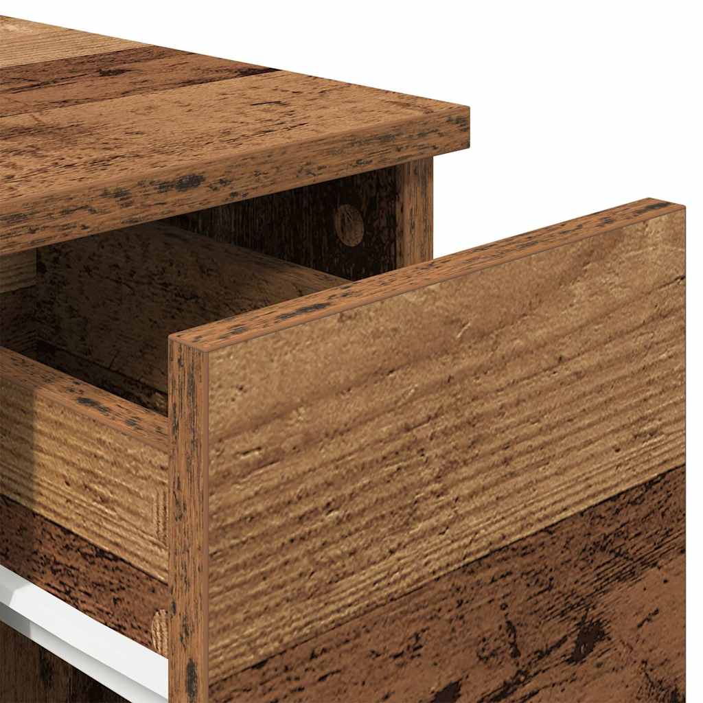 Nachtkastje met lade 20x36x60 cm oud houtkleurig