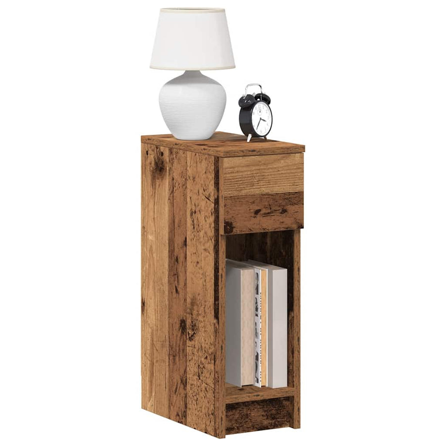 Nachtkastje met lade 20x36x60 cm oud houtkleurig