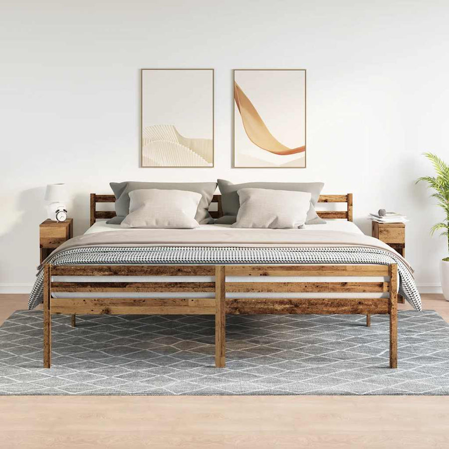 Nachtkastjes 2 st met lade 20x36x60 cm oud houtkleurig