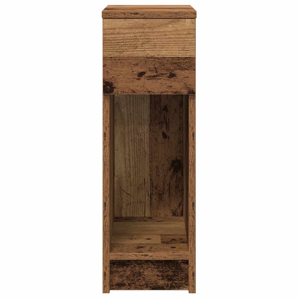 Nachtkastjes 2 st met lade 20x36x60 cm oud houtkleurig
