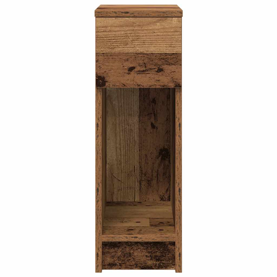 Nachtkastjes 2 st met lade 20x36x60 cm oud houtkleurig