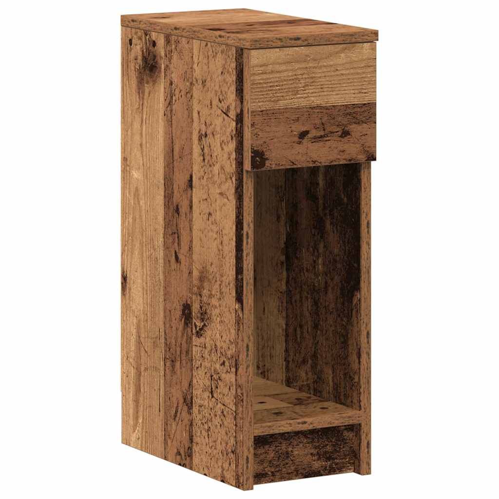 Nachtkastjes 2 st met lade 20x36x60 cm oud houtkleurig