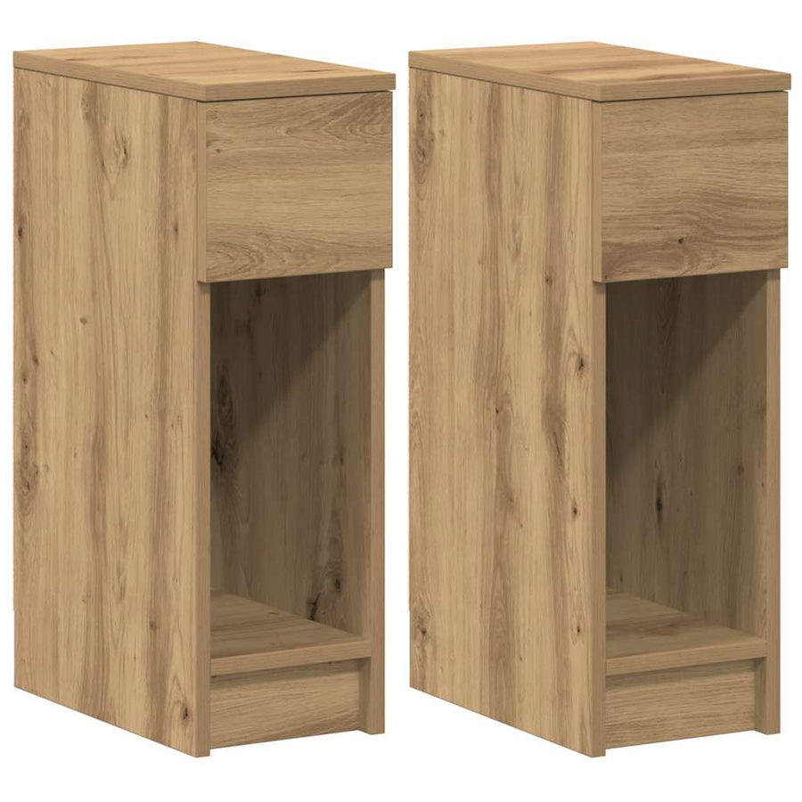 Nachtkastjes Met Lade 20X36X60 Cm artisanaal eikenkleurig